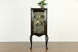 Art Nouveau Antique Mahogany Curio Display Cabinet or Vitrine #34656