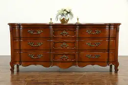 Cherry Country French Vintage Wide Chest or Dresser Signed Widdicomb #33561