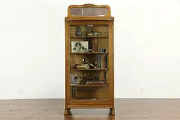 Victorian Antique Oak China Display, Bookcase or Bath Cabinet #33958