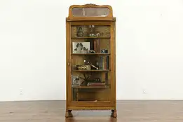 Victorian Antique Oak China Display, Bookcase or Bath Cabinet #33958