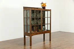 Arts & Crafts Mission Oak Antique Craftsman China Cabinet or Bookcase #35018