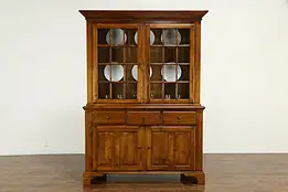 Traditional Vintage Farmhouse China Cabinet, Signed Nichols & Stone #35676