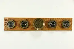 Ship Antique Crosby Clock & 4 Gauges Set, Lake Michigan Tugboat Salvage #35659