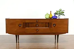 Teak Midcentury Modern 1960 Vintage Credenza, Sideboard or TV Console #35343