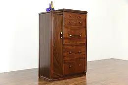 Art Deco to Midcentury Modern Vintage Chest, Chifferobe, Armoire, Closet #36045