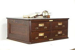 Oak Desktop Antique Office File Cabinet, Rochester NY & St. Paul #35709