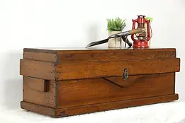 Country Pine Antique Farmhouse Carpenter Tool Chest, Coffee Table #35774