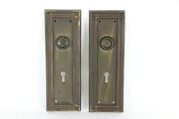 Pair of Craftsman Antique Doorknob Plates #36171