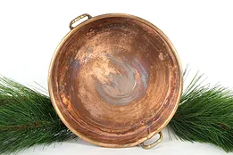 Copper Antique Farmhouse Souffle or Serving Pan, Brass Handles #36221