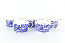 Set of 5 Coalport Blue Willow English Coffee or Tea Cups #36328
