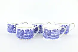 Set of 5 Coalport Blue Willow English Coffee or Tea Cups #36328