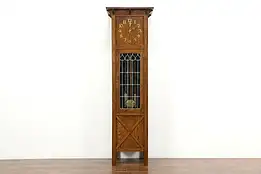 Craftsman Antique Mission Oak Arts & Crafts Tall Case Grandfather Clock  #34379