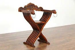 Savonarola Design Vintage Folding Chair, Heads & Paws #35852