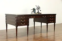 George Washington Style Vintage Mahogany Office or Library Desk, Myrtle #33587