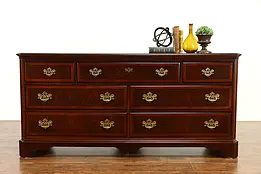 Cherry & Mahogany Vintage Wide Dresser, Chippendale by Drexel #36598