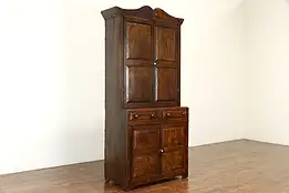 Farmhouse Country Pine Antique Grain Painted Kitchen Pantry Cupboard #36517