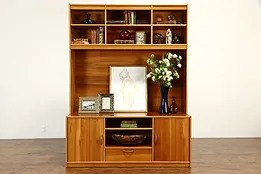 Midcentury Modern Danish Cherry Office Wall Cabinet Unit, Tvilum Scanbirk #36676