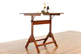 Adjustable Artist Vintage Drafting Drawing Desk or Wine & Cheese Table #37398