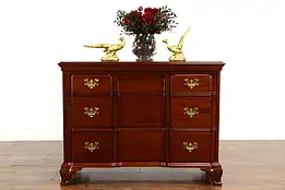 Georgian Blockfront Vintage Mahogany Hall or Linen Chest or Dresser #37241