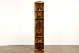 Danish Teak Vintage Corner Wall Unit, Bookcase, Bath Cabinet #37658