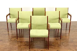 Set of 6 Teak Midcentury Modern Dining or Office Chairs, New Upholstery #37411