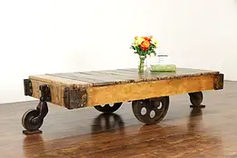 Industrial Salvage Antique Railroad Cart, Farmhouse Coffee Table #37638