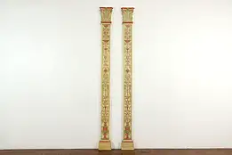 Pair of Classical Architectural Salvage Pilasters or Columns Hand Painted #37040