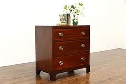 Mahogany Vintage Linen Chest or Dresser, Banded Drawers, Kittinger #37915
