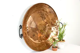 Solid Copper Vintage 29" Banquet Serving Tray or Wall Plaque #37947