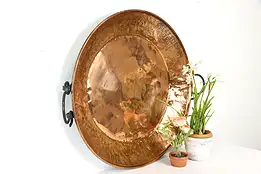 Solid Copper Vintage 29" Banquet Serving Tray or Wall Plaque #37947