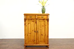 Farmhouse Country Pine  Antique Cupboard, Bath Cabinet, Linen Armoire #38170