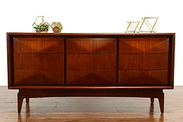 Midcentury Modern Vintage Dresser, or Credenza, Diamond Front, United #38246