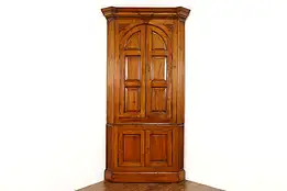 Georgian Farmhouse Antique 1780 Country Pine Corner Cabinet or Cupboard #38384