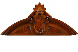 Victorian Antique Walnut & Burl Architectural Salvage Crest #38394