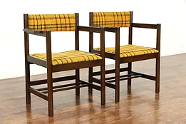 Midcentury Modern Pair of 1960 Vintage Oak Office Chairs, Charlotte #38412