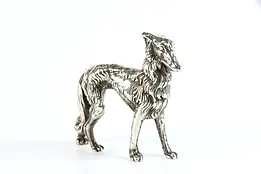 Borzoi Dog Sculpture Vintage Sterling Silver Figurine #38420