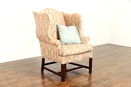 Traditional Georgian Design VIntage Mahogany Wing Chair, Statesville #38452