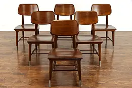 Birch Midcentury 6 Dining Chairs, B1 Marble Chair Co, New Life Sjöström  #37917