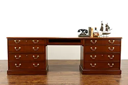 Traditional Vintage Office Credenza, Computer Desk, Lateral File, Baker #38423