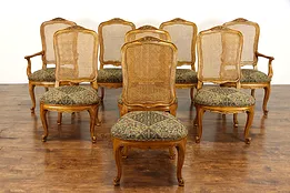 Set of 8 French Country Farmhouse Vintage Dining Chairs, Century  #38554