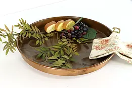 Copper Farmhouse Vintage Egg Tray, Muffin Pan, Brass Handles #38591