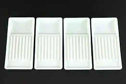 Antique Milk Glass 4 Dental Trays, American, Two Rivers WI  #38215