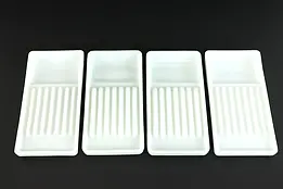 Antique Milk Glass 4 Dental Trays, American, Two Rivers WI  #38216