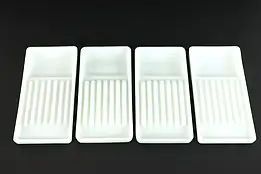 Antique Milk Glass 4 Dental Trays, American, Two Rivers WI  #38216