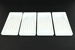 Antique Milk Glass 4 Dental Trays, American, Two Rivers WI  #38218