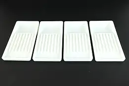 Antique Milk Glass 4 Dental Trays, American, Two Rivers WI  #38218