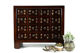 Chinese Elm Vintage 16 Drawer Apothecary Jewelry, Collector File Cabinet #38754