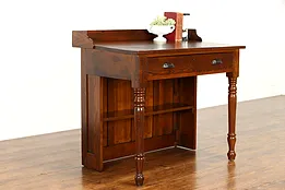 Oak Farmhouse Antique Schoolmaster Desk, Gallery & Bookshelf #37085