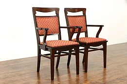 Pair of Antique Mission Oak Arts & Crafts Craftsman Desk or Dining Chairs #37975