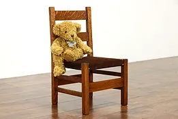 Child Antique Craftsman Mission Oak Arts & Craft Chair, Quaint Stickley #38482